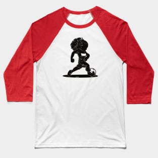 Footballer Silhouette 3 Baseball T-Shirt